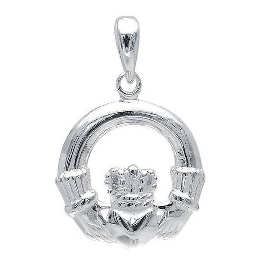 Pretty Sterling Silver Claddagh Pendant