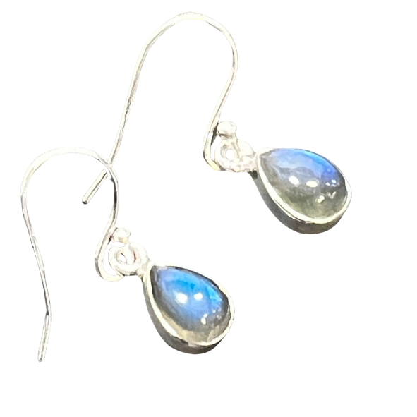 Sterling Silver Blue Fire Labradorite Earrings