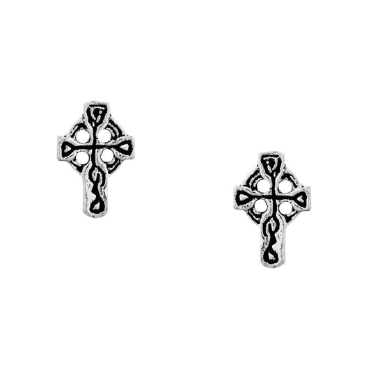 Beautiful Sterling Silver Celtic Cross Studs