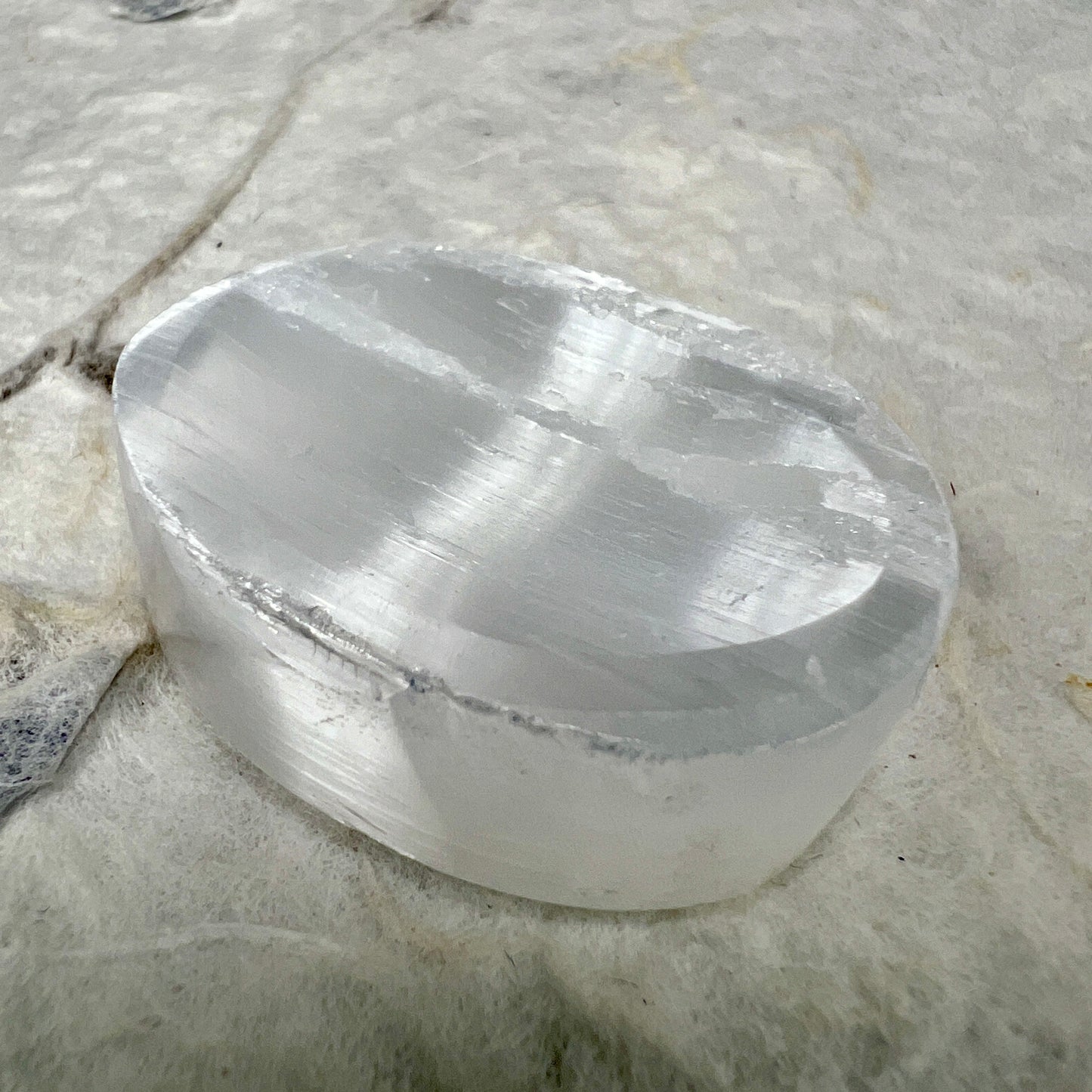 Selenite Thumb Stone