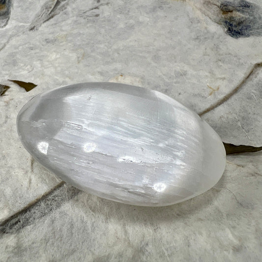 Selenite Palm Stone