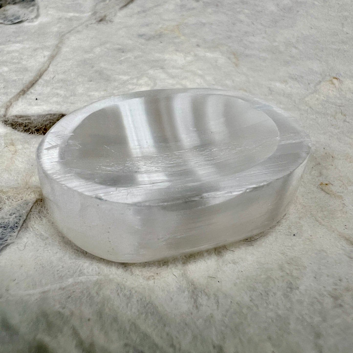 Selenite Thumb Stone