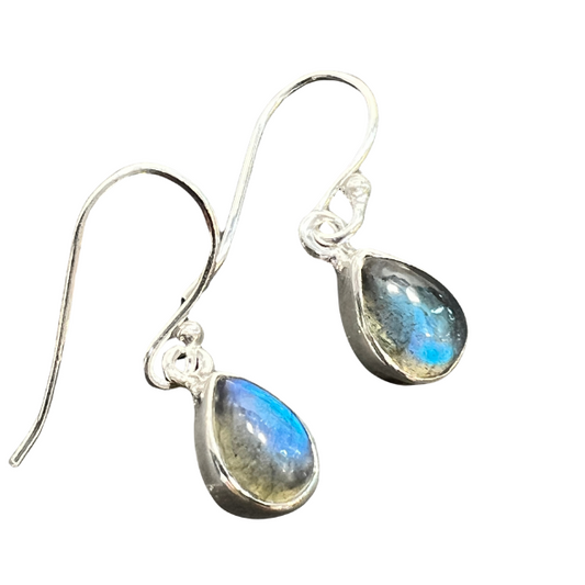 Sterling Silver Blue Fire Labradorite Earrings