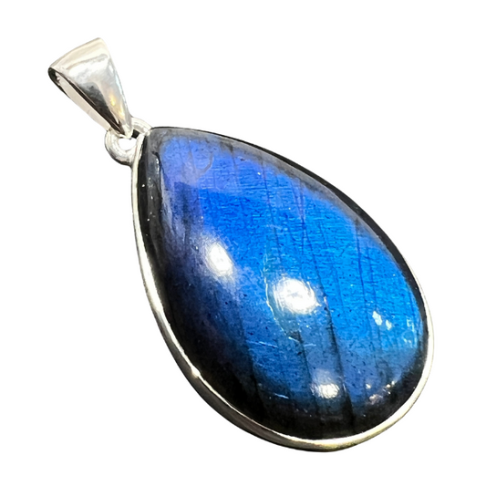 Sterling Silver Blue Fire Labradorite Pendant