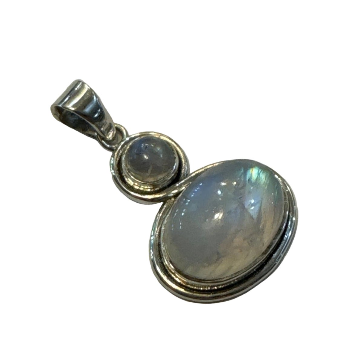 Rainbow Moonstone Sterling Silver Pendant