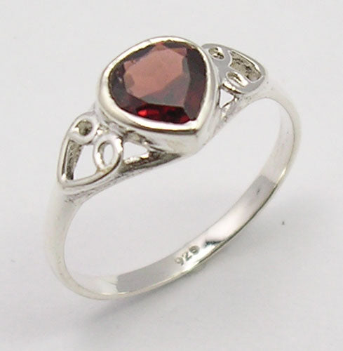 Garnet Sterling Silver Ring