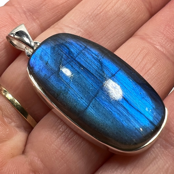 Sterling Silver Blue Fire Labradorite Pendant