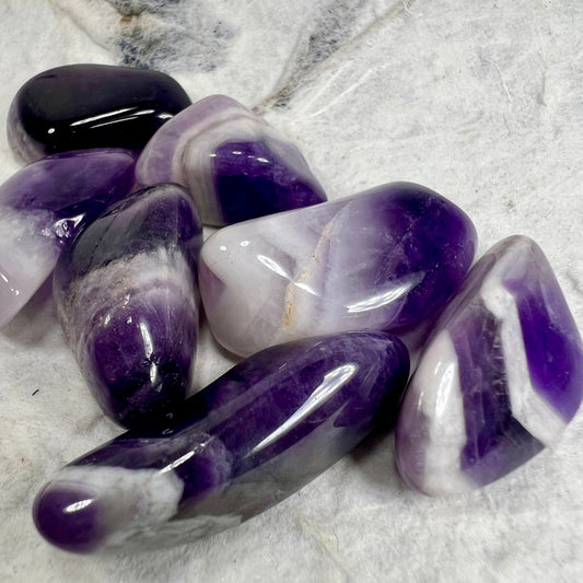 Chevron Amethyst Tumblestone