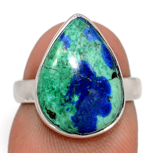 Sterling Silver Azurite in Malachite Ring