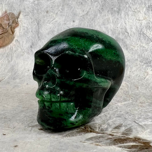 Gemstone Skull - Ruby in Zoisite