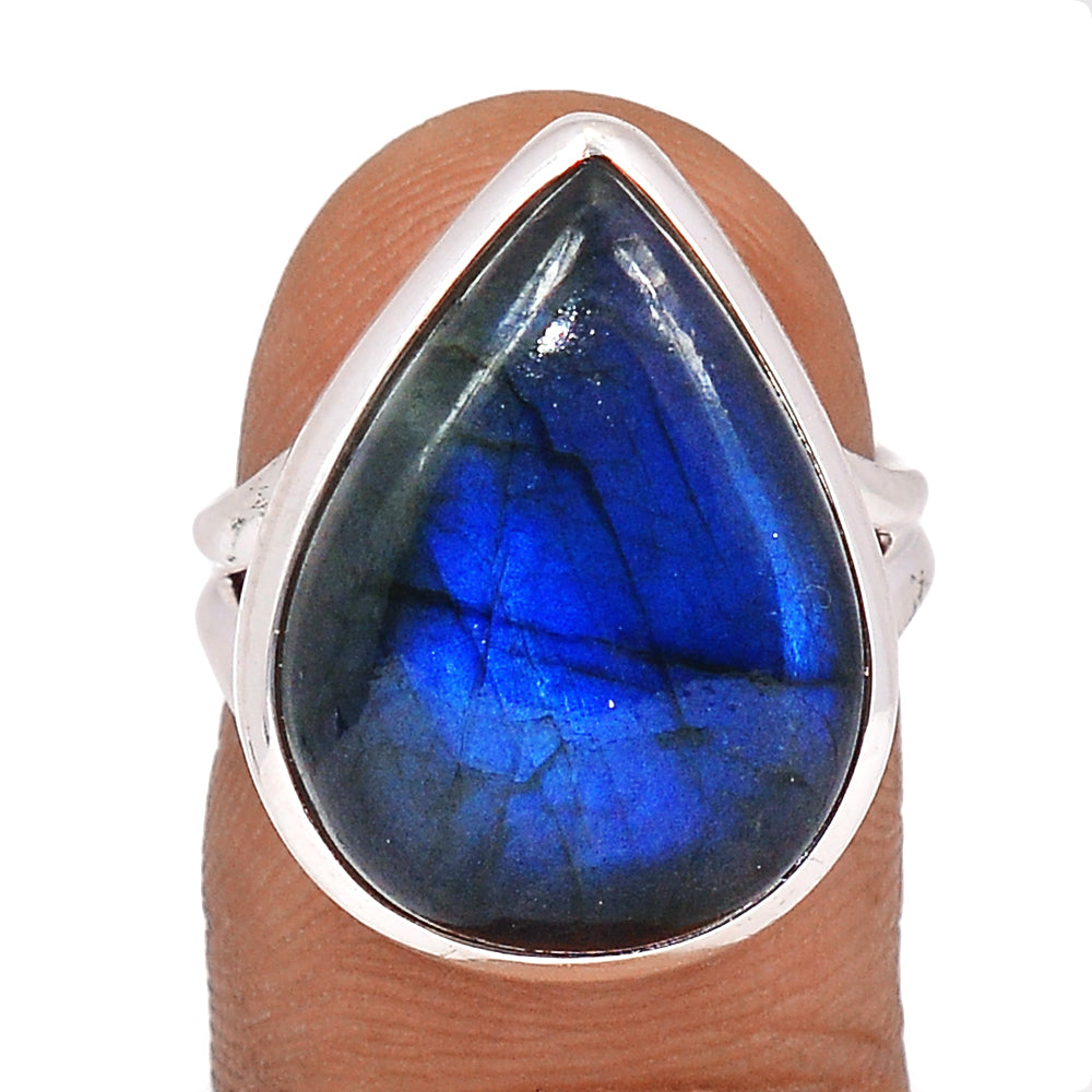 Sterling Silver Blue Fire Labradorite Ring