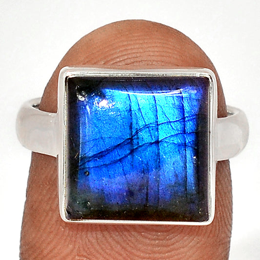 Sterling Silver Blue Fire Labradorite Ring