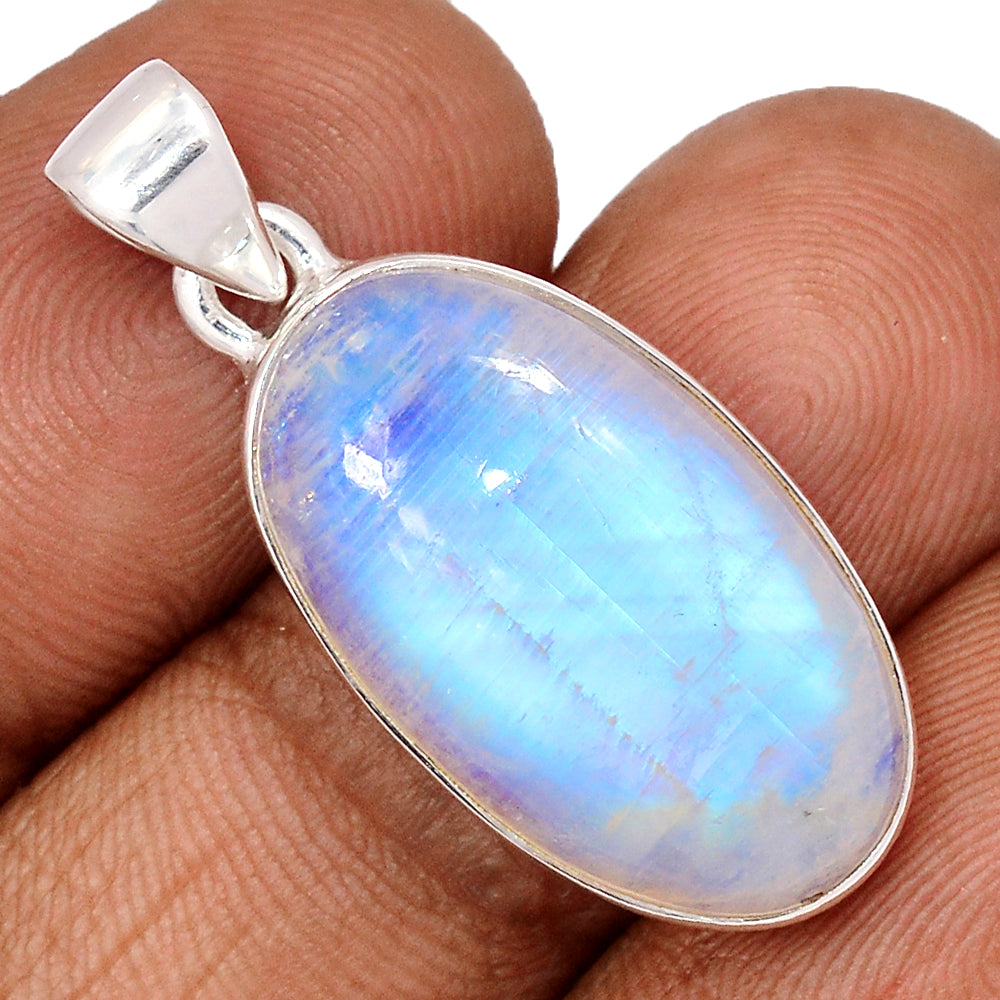 Sterling Silver Rainbow Moonstone Pendant