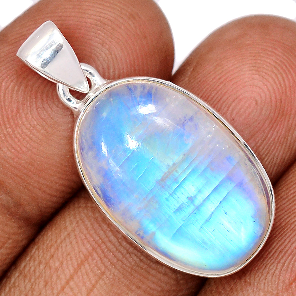 Sterling Silver Rainbow Moonstone Pendant