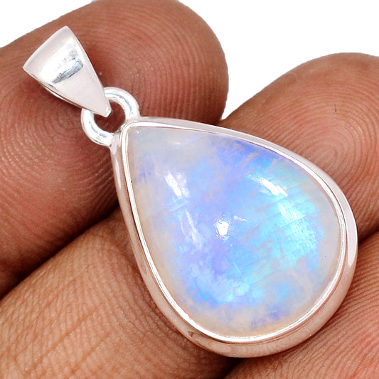 Sterling Silver Rainbow Moonstone Pendant