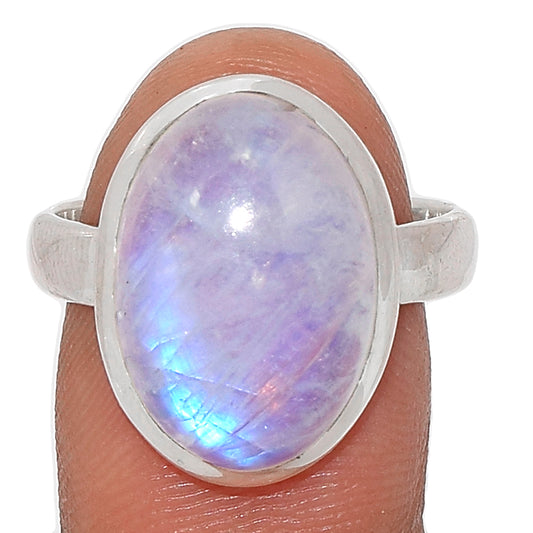 Sterling Silver Blue Fire Moonstone Ring