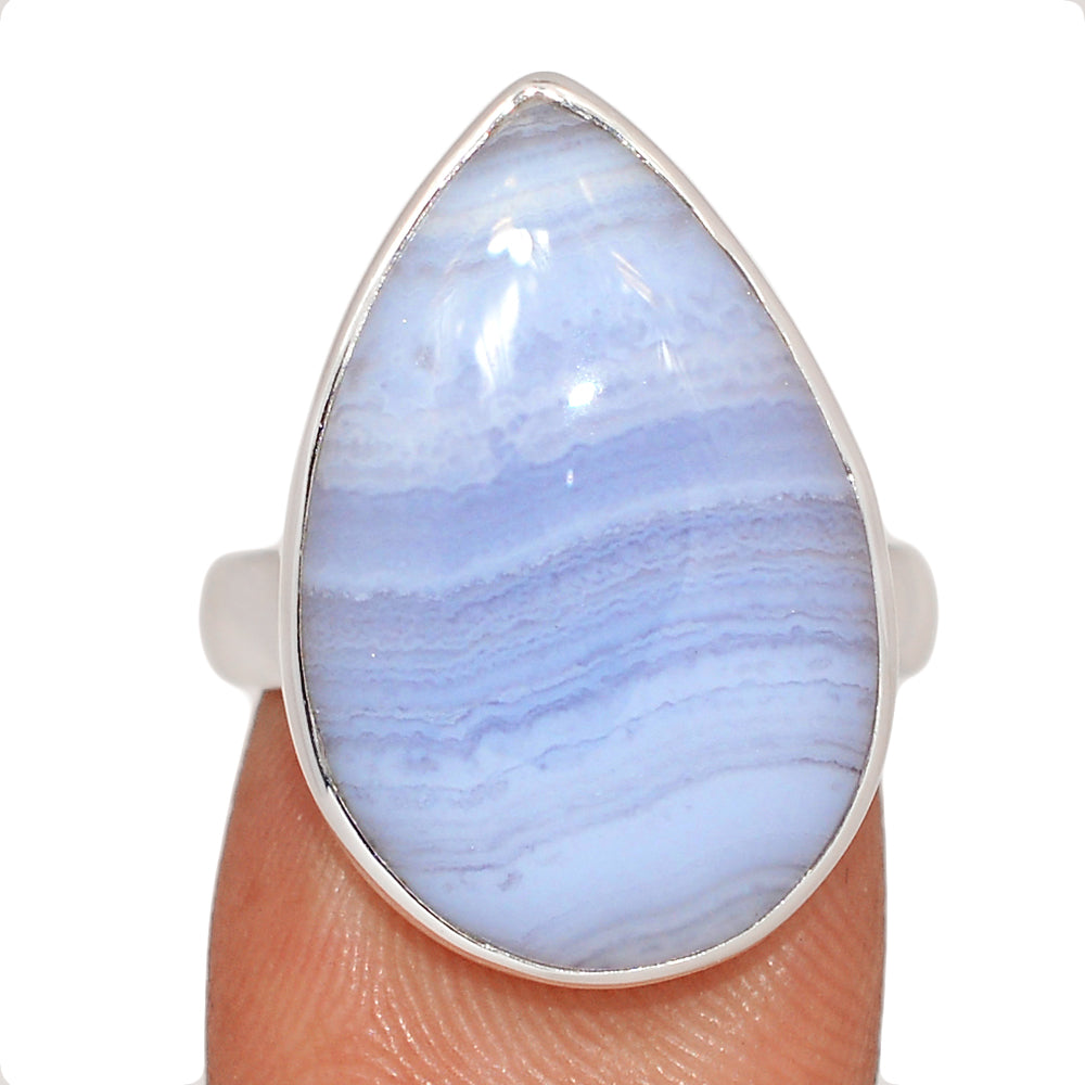 Sterling Silver Blue Lace Agate Ring