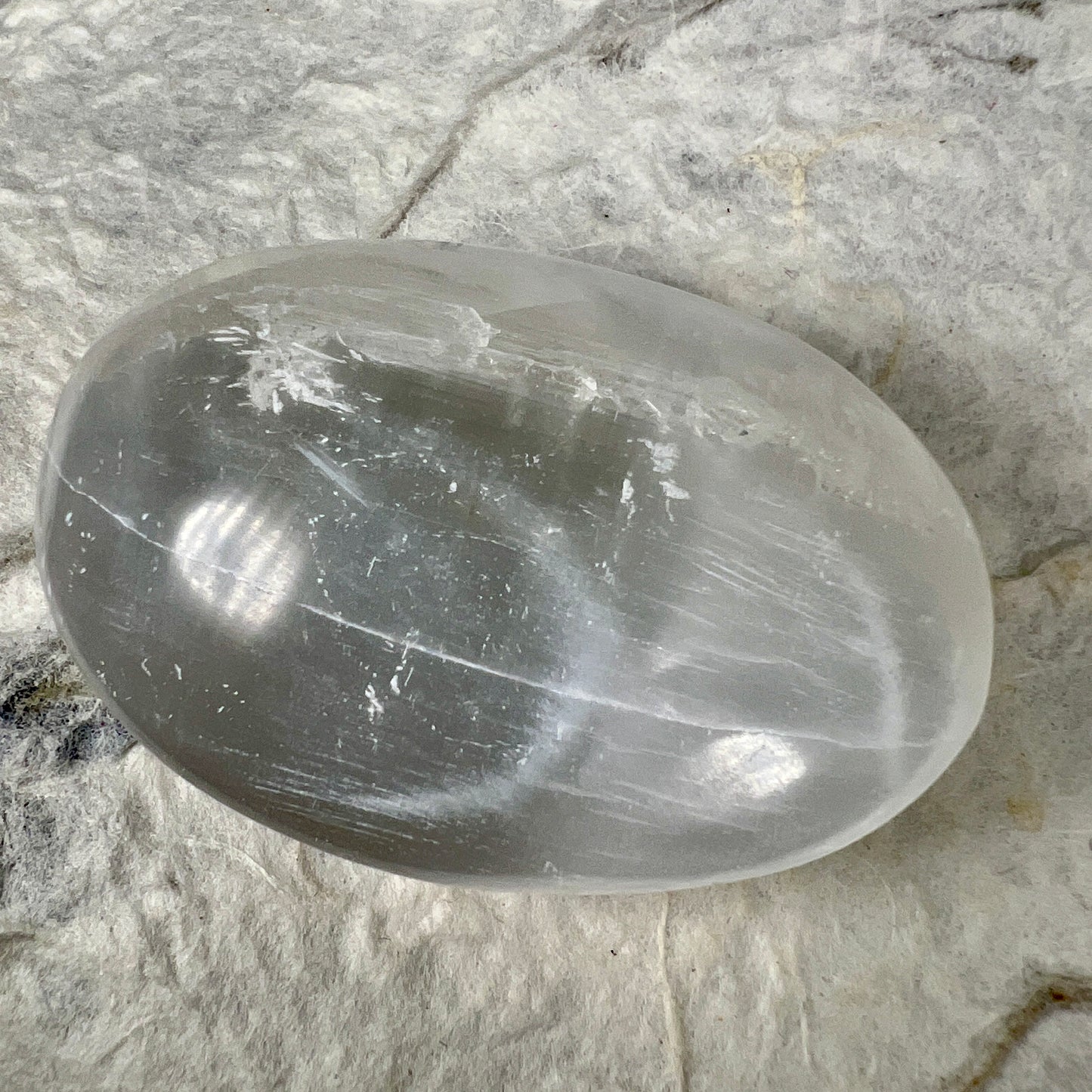 Selenite Palm Stone