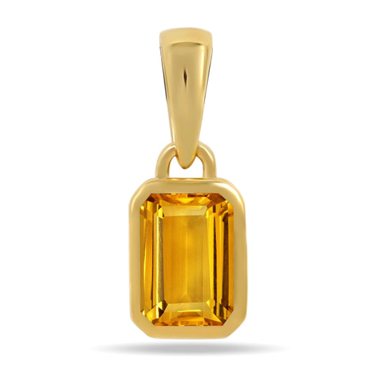 18k Gold Vermeil Citrine Pendant
