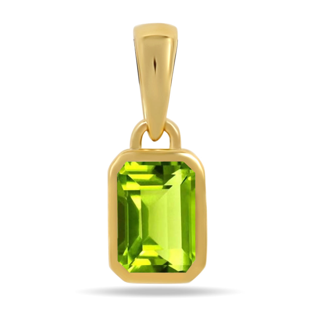 18k Gold Vermeil Peridot Pendant
