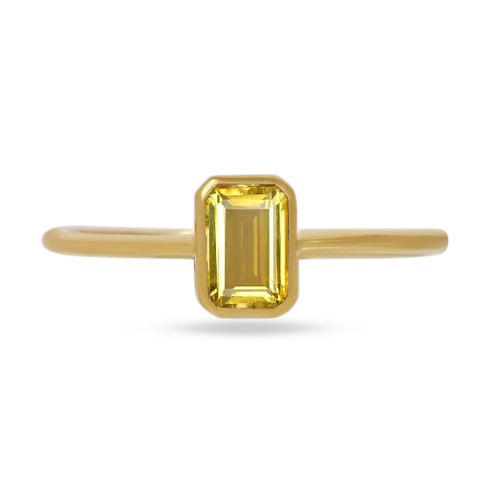 18k Gold Vermeil Faceted Citrine Ring