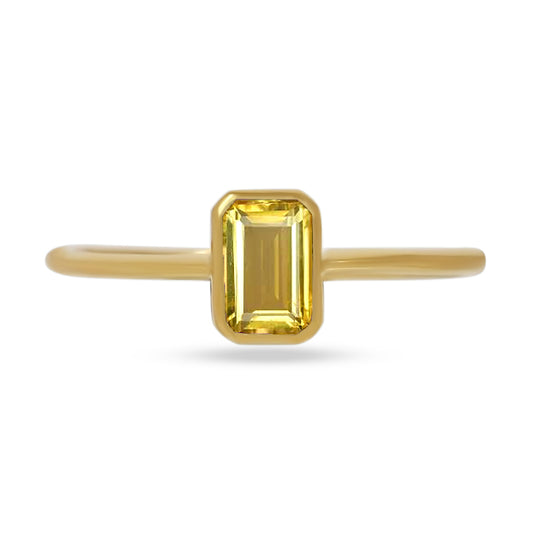 18k Gold Vermeil Faceted Citrine Ring