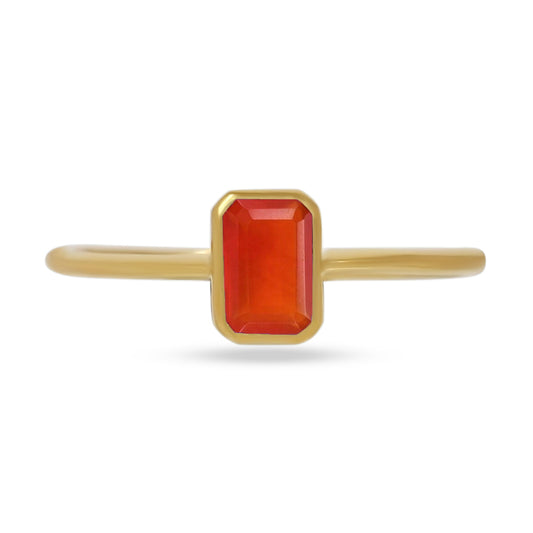 18k Gold Vermeil Faceted Carnelian Ring