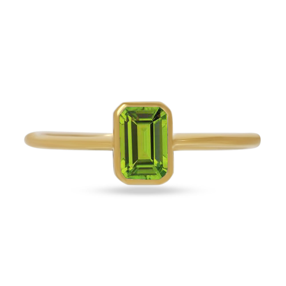 18k Gold Vermeil Faceted Peridot Ring
