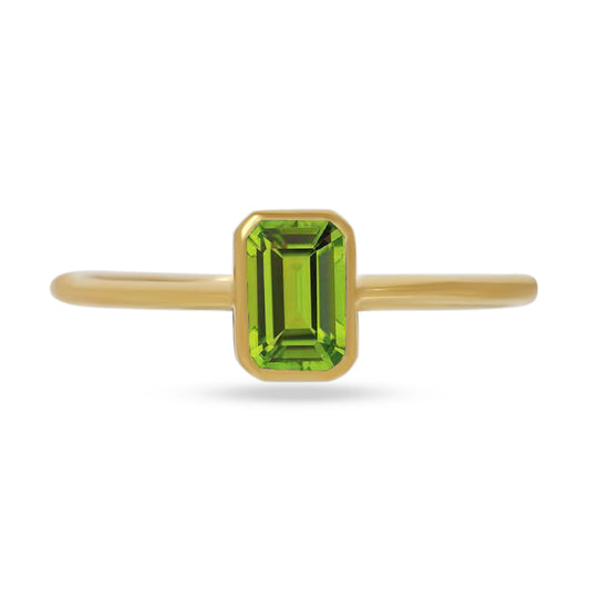 18k Gold Vermeil Faceted Peridot Ring