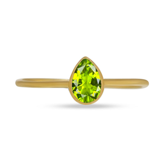 18k Gold Vermeil Faceted Peridot Ring