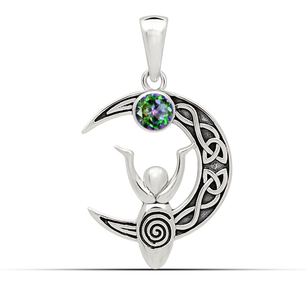 Sterling Silver Mystic Topaz Celtic Pendant