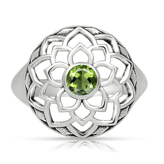 Sterling Silver Moldavite Celtic Ring