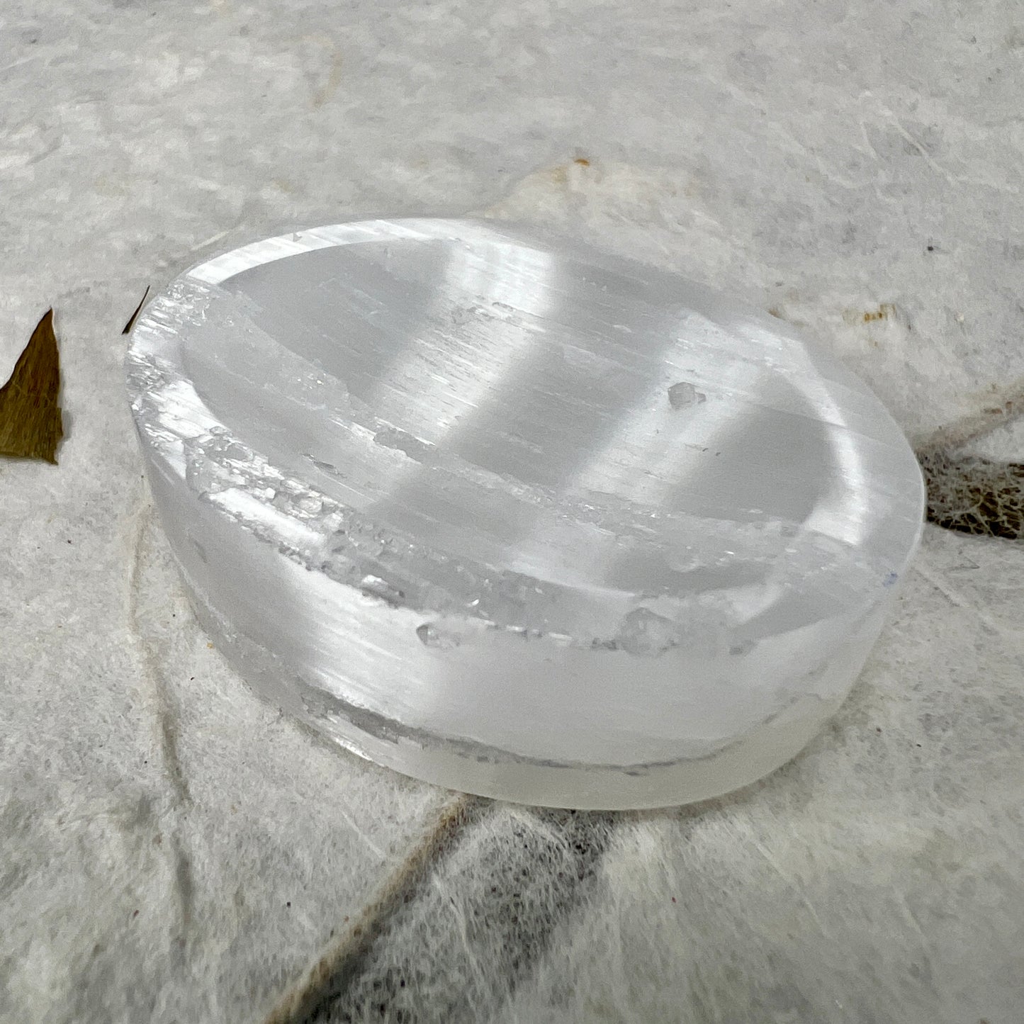 Selenite Thumb Stone