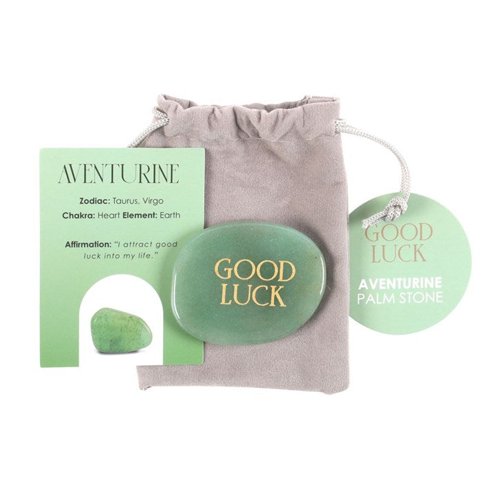 Good Luck Green Aventurine Crystal Palm Stone