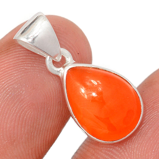 Sterling Silver Carnelian Teardrop Pendant