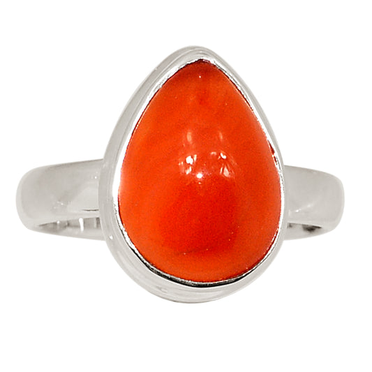 Sterling Silver Carnelian Teardrop Ring