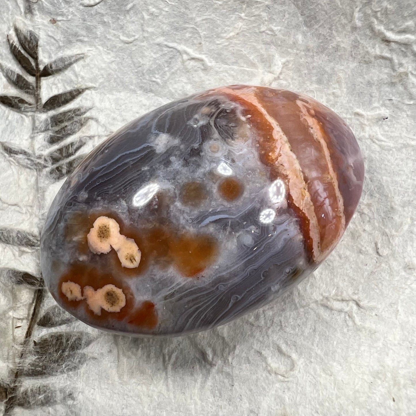 Pink Agate Palm Stone