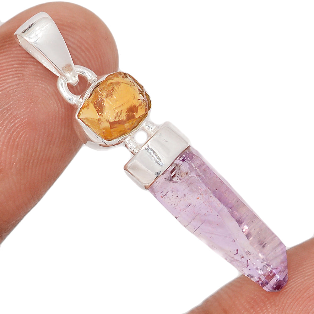 Sterling Silver Vera Cruze Amethyst and Citrine Pendant