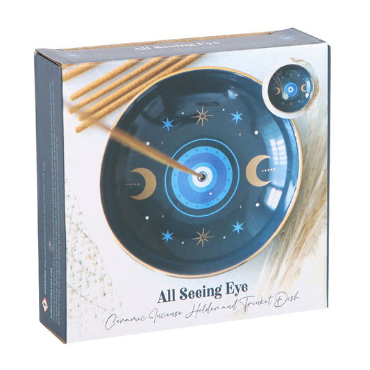 Blue All Seeing Eye Print Incense Holder