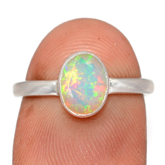 Sterling Silver Faceted Ethiopian Opal Ring