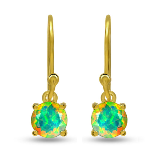 18k Gold Vermeil Ethiopian Opal Earrings