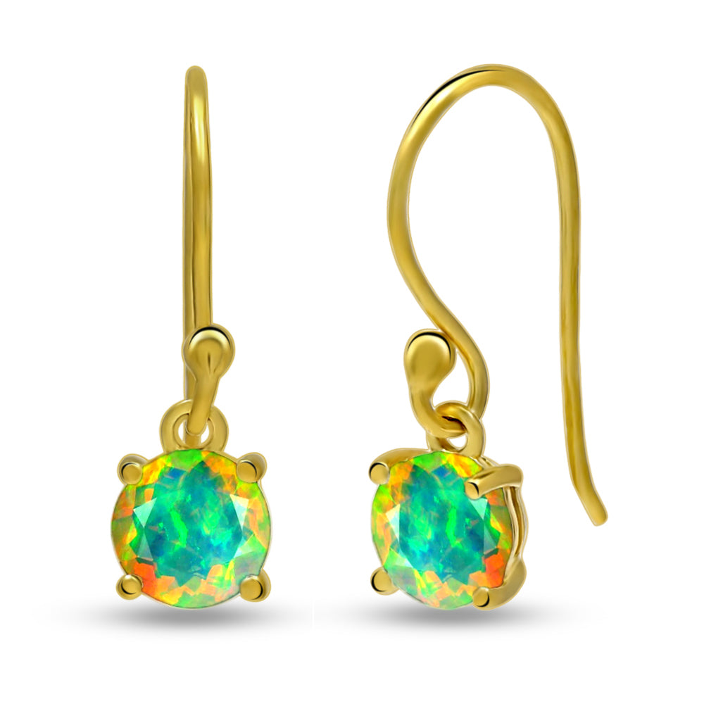18k Gold Vermeil Ethiopian Opal Earrings