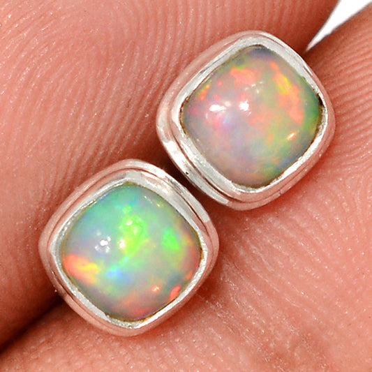 Sterling Silver Raw Ethiopian Opal Studs