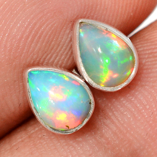 Sterling Silver Raw Ethiopian Opal Studs