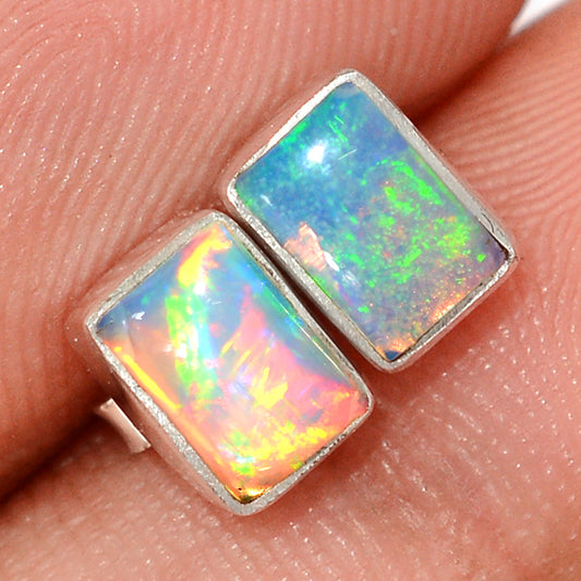 Sterling Silver Raw Ethiopian Opal Studs