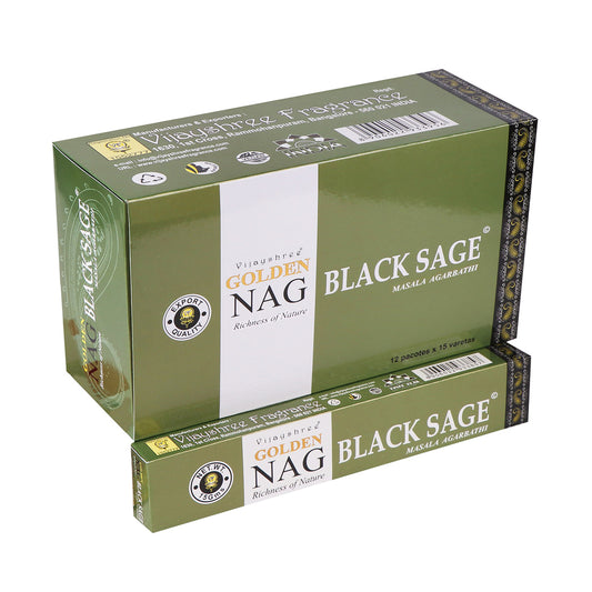 Golden Nag Black Sage Incense Sticks 15 grams