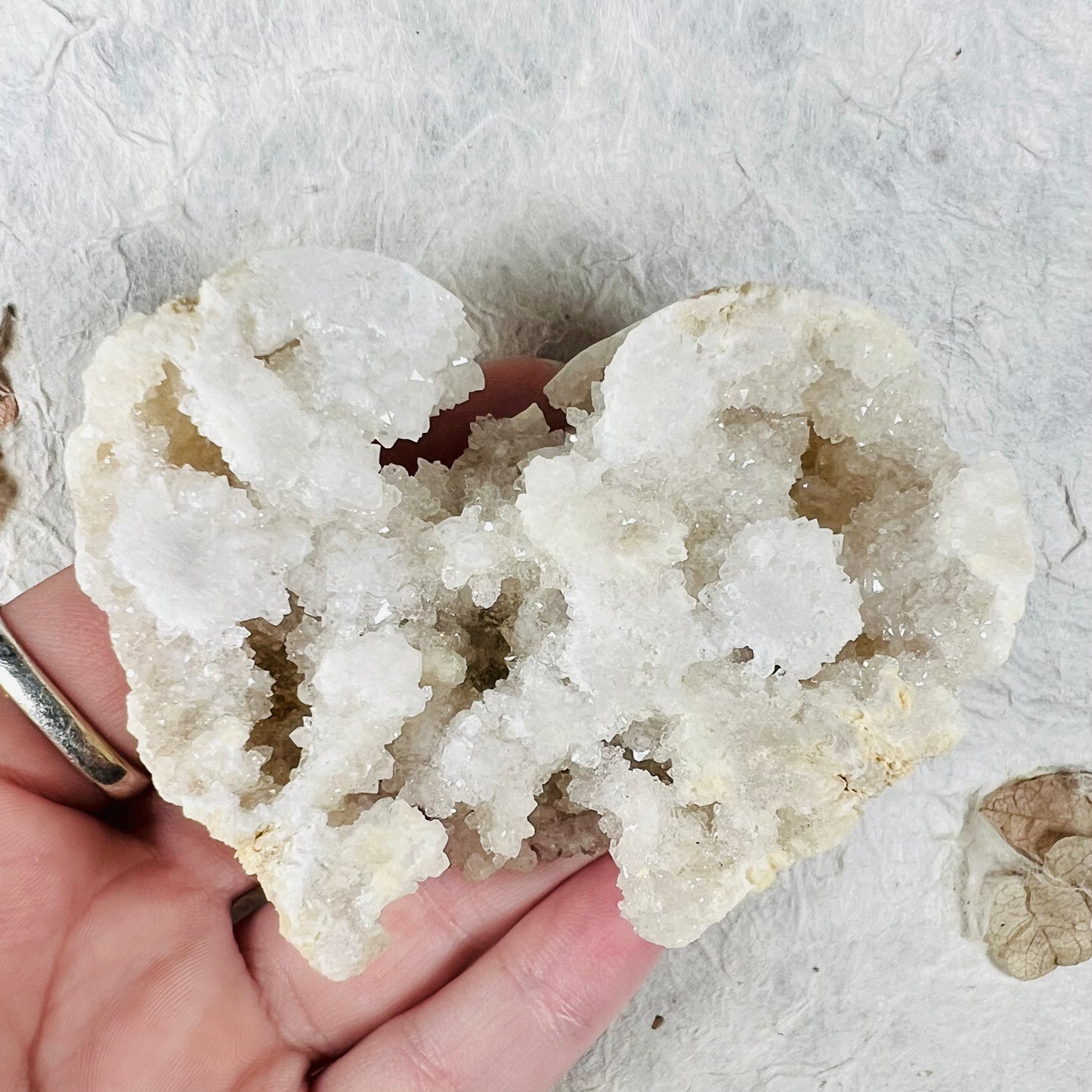 Druzy Quartz Crystal Heart