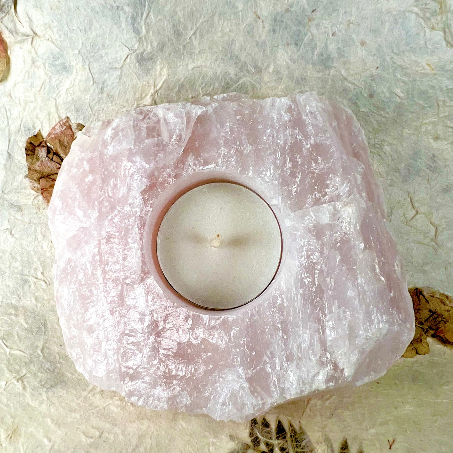 Rose Quartz Tealight Holder