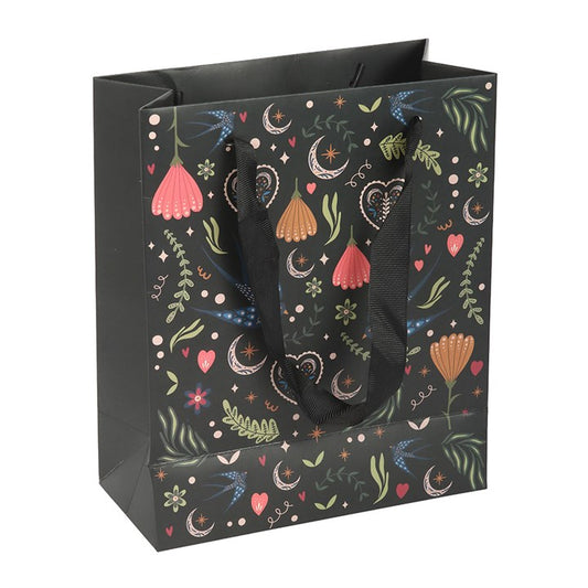 Medium Black Midnight Bloom Print Gift bag