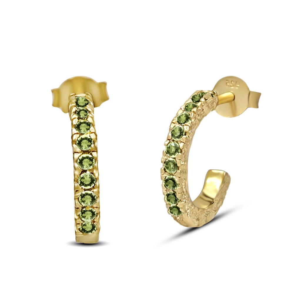 18k Gold Vermeil Moldavite Earrings